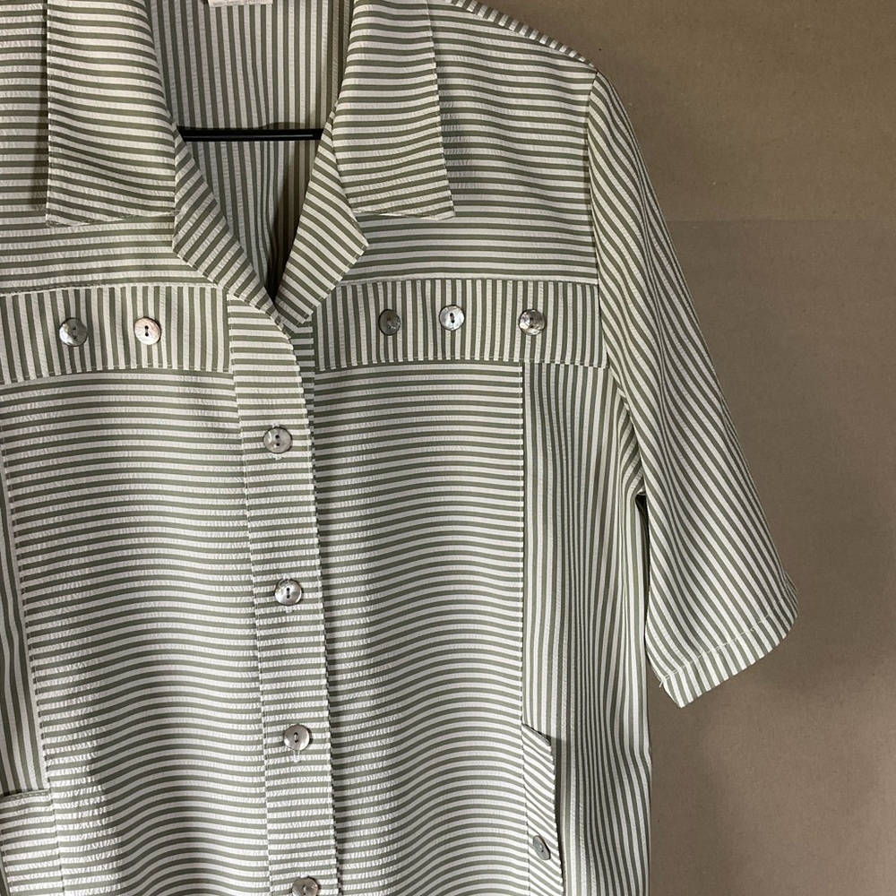 Regan button down shirt. Sage green & white. Size L. - Picture 4 of 9
